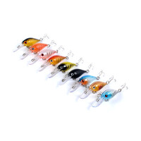 DZ 5.7cm Popper Crank Fishing Lure Surface Tackle Fresh Saltwater 9 Pack