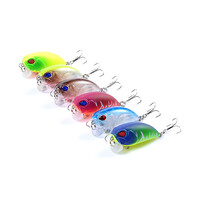 DZ 5.1cm Popper Crank Fishing Lure Surface Tackle Fresh Saltwater 6 Pack