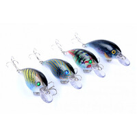 DZ 7.5cm Dark Colours Crank Bait Fishing Lure Surface Tackle Saltwater 4 Pack