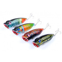 DZ 6.5cm Poppers Fishing Lure Surface Tackle Saltwater 4 Pack