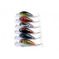 DZ 4.5cm Dark Colours Crank Bait Fishing Lure Surface Tackle Saltwater 6 Pack