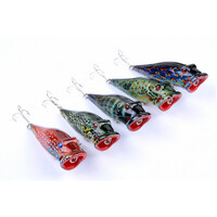 DZ 8cm Poppers Fishing Lure Surface Tackle Fresh Saltwater 5 Pack