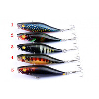 DZ 7.5cm Poppers Fishing Lure Surface Tackle Fresh Saltwater 5 Pack