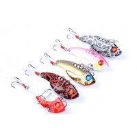 DZ 5.5cm Light Colour Vib Bait Fishing Lure Hook Tackle Saltwater 4 Pack