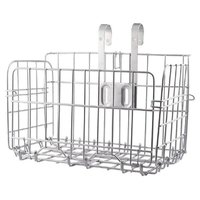 Aimall Foldable Bicycle Basket Front and Rear Hanging Storage Rack Bike Accessories - Silver