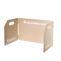 Aimall Outdoor Camping Tri-fold Board Portable Folding Windproof Windshield Protector - White