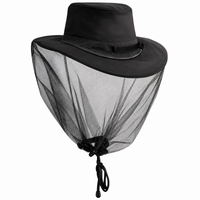Jacaru Deluxe Mosquito Hat Net Head Protector Bee Bug Mesh Mozzie Insect Fishing Fly - Black