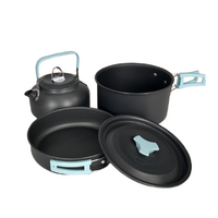 DZ 3PCS Camping Cooking Set  Lightweight Anodised Aluminium Outdoor Cookware Kit with Heat-resistant Handles