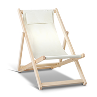 Artiss Fodable Beach Sling Chair - Beige