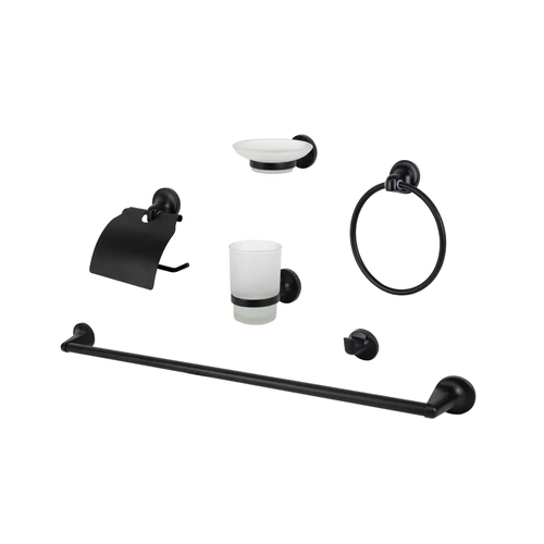 Aussie Traveller Black Bathroom Accessories Set