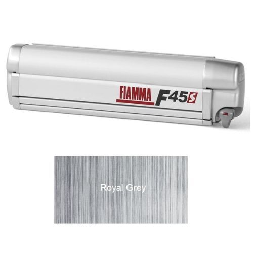 Fiamma F45 S 2.6m Titanium Cassette / Royal Grey Fabric Box Awning, 06290H01R