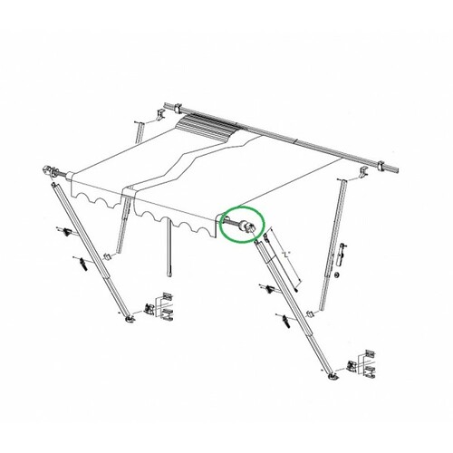 CAREFREE SPRING ASSM CAM END FOR 8' TO 18' AWN. R00925WHT / R00925WHT-A