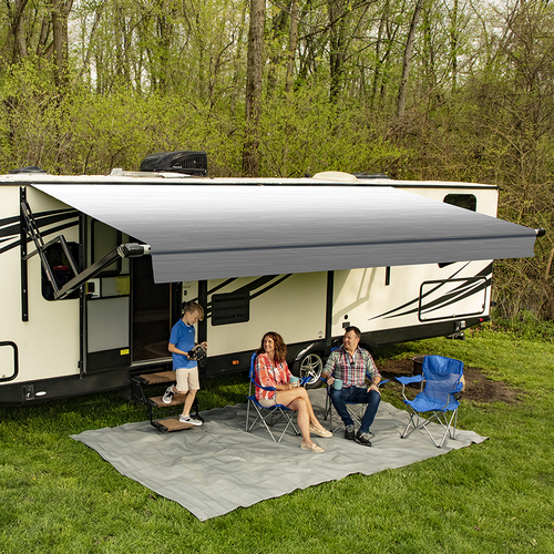 Carefree 132inch/11FT SILVERFADE WHT Altitude Awning with LED Lightbar. FY1326D00RA