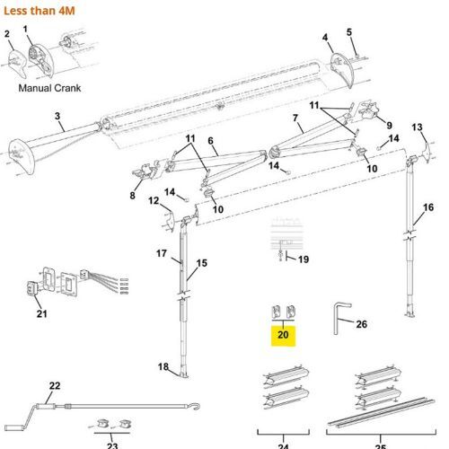 Carefree Freedom Awning Bottom Bracket Kit - White. R019283-005