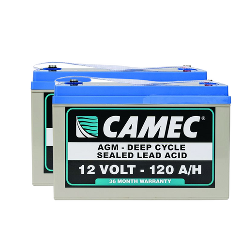 Camec 2 x 120Ah SLA AGM Battery, Fully Sealed