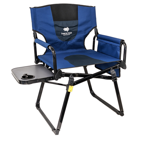 Coast Blue Camp Chair With Side Bag & Table