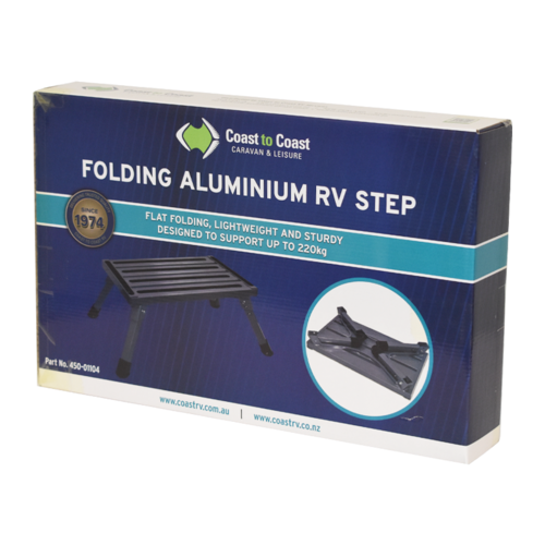 Coast Folding Aluminum RV Step (220kg Capacity)