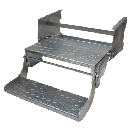 COAST Double Pull-Out Caravan Step - Galvanised Steel 560mm