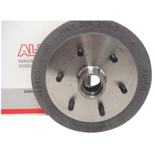 ALKO 10" x 2-1/4" LANDCRU.STUD PATTERN ELECT HUB DRUM. MACHINED FOR SLIM BEARINGS. 438213