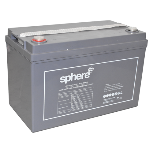 Sphere 12V 120AH Valve Regulated AGM Rechargeable Battery.