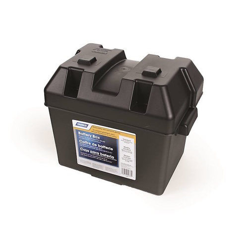 CAMCO Battery Box - Small. C/W Lid + Strap 273L x 184D x 200H. # 55362