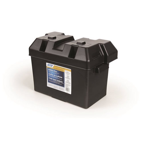 CAMCO Battery Box - Large. C/W Lid + Strap 336L x 184D x 219H. # 55372