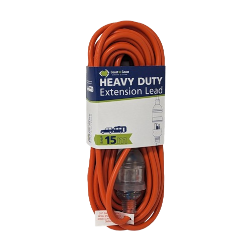 Coast 15M/15A Heavy Duty Extension Lead - Led Equipped