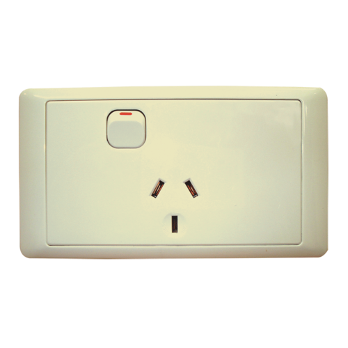 CMS SINGLE BEIGE 10AMP POWER OUTLET W/20AMP INSTALL COUPLERS. J16.1BG