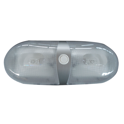 DUAL INTERIOR DOME LIGHT (SILVER) WITH ON/OFF ROCKER SWITCH. 86862S