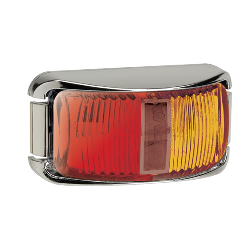 L.E.D SIDE MARKER LAMP RED/AMBER - CHROME BASE. 91602C