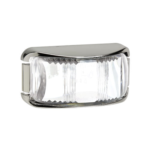 L.E.D FRONT END OUTLINE MARKER LAMP WHITE - CHROME BASE. 91612C