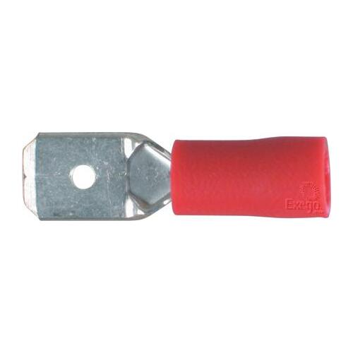 Narva 6.3 x 0.8mm 100 Piece Vinyl Crimp Terminal Male Blade, Red