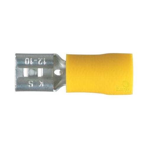 Narva 6.3 x 0.8mm 100 Piece Vinyl Crimp Terminal Female Blade, Yellow