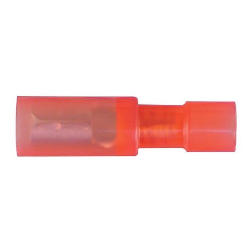 Narva 4mm 100 Piece Polycarbonate Crimp Terminal Male Bullet, Red