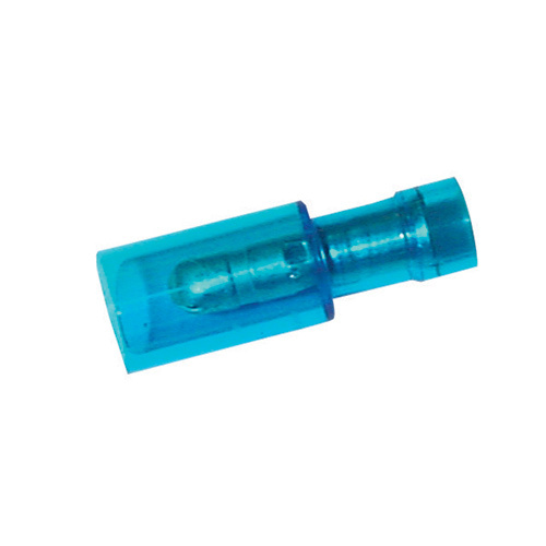 Narva 4mm 100 Piece Polycarbonate Crimp Terminal Male Bullet, Blue