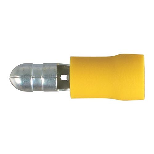 Narva 5mm 50 Piece Vinyl Crimp Terminal Male Bullet, Yellow