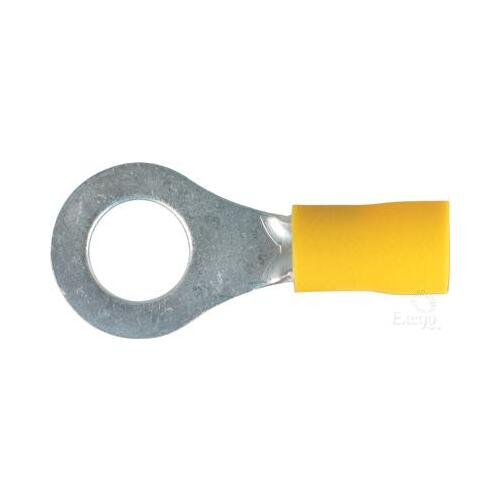 Narva 8.4mm 100 Piece Vinyl Crimp Terminal Ring, Yellow