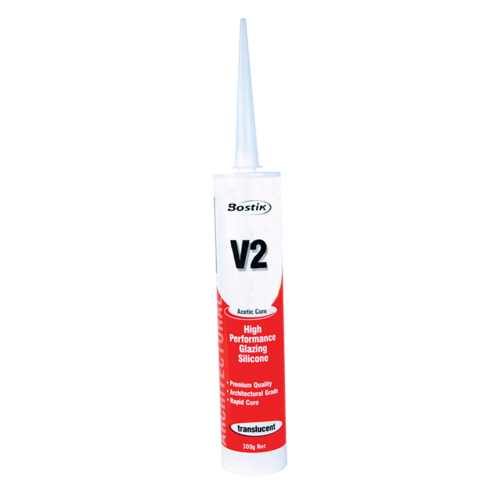 V2 SILICONE SEALANT ACETIC CURE 300GM TUBE CLEAR. 309450 / 30840199