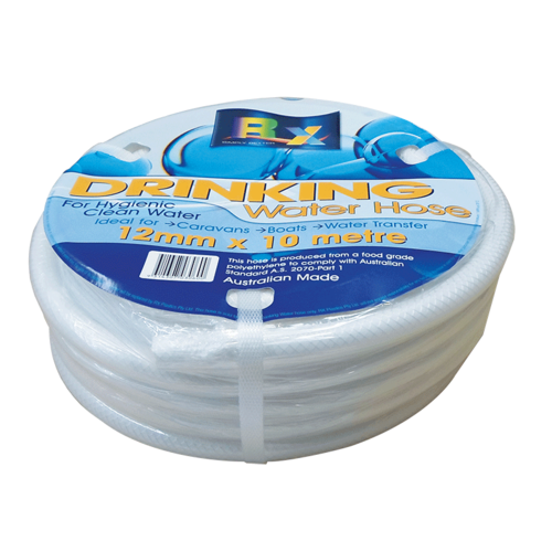 12MM x 10MT ROLL WHITE NON TOXIC REINFORCED WATER HOSE