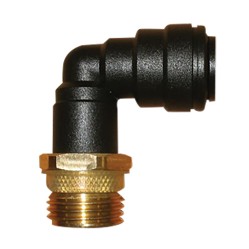 JG 1/2" BRASS MALE ADAPTER W/12MM PLASTIC ELBOW. RM091214