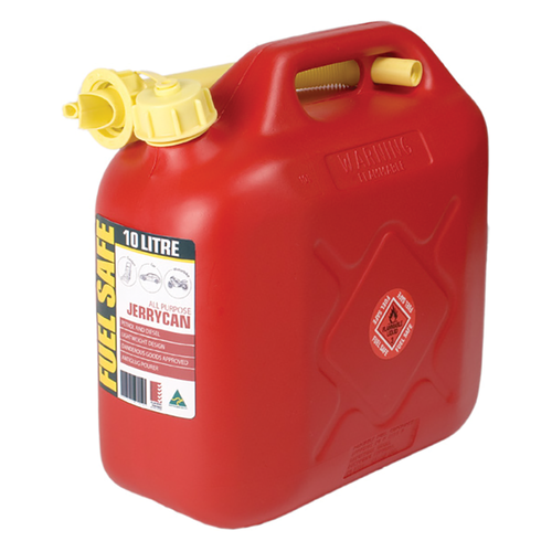 FUEL SAFE ALL PURPOSE PLASTIC 10L FUEL CAN. FC10R