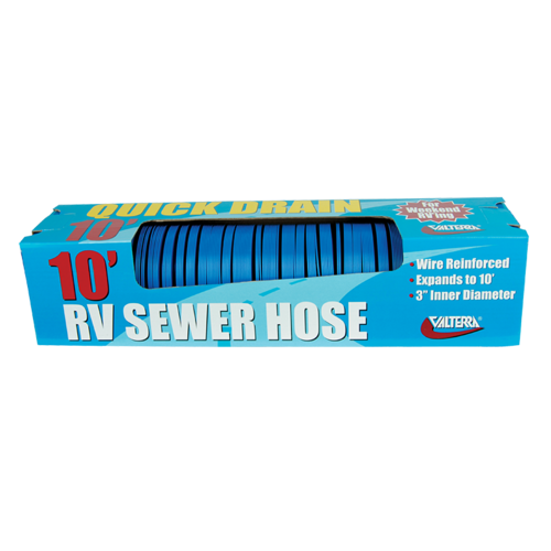 VALTERRA 3"x10' QUICK DRAIN SEWER HOSE BLUE BOXED. D04-0045