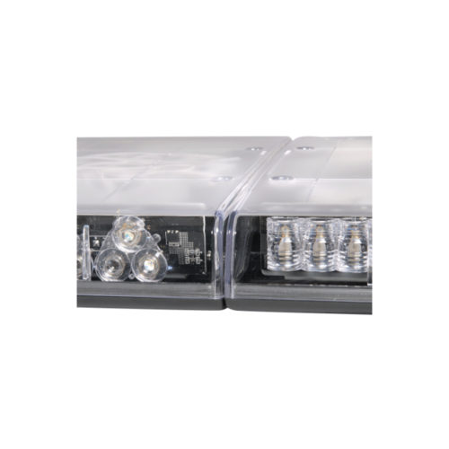 Narva 12V 1.7m Amber, Clear Lens & Illuminated Opal Centre Legion Light Bar with 16 LED Modules, In-built Alley Lights