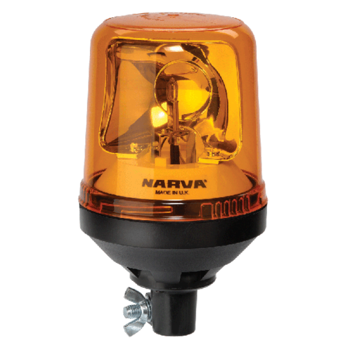 Narva 12/24V Optimax Rotating Beacon Pipe Mount Base, Amber