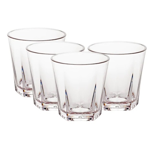 D-Still 235 ml Unbreakable Stackable Rocks Glass, Set of 4