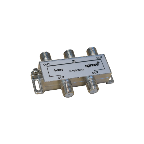 SPHERE TV Fittings - 4 Way Splitter (DTV) Frequency Range: 5-1000Hz.