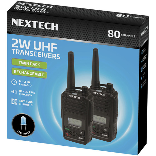 Nextech Transceiver UHF 2W 80Ch PK2 BLK