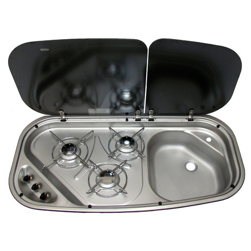 Dometic Stove CRAMER COMBI 3 Burner 12V/ H/C TAP Caravan RV Camping