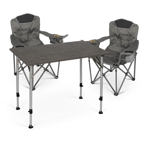 Dometic 2 x Duro 180 Ore Chairs with Zero Concrete Medium Camping Table