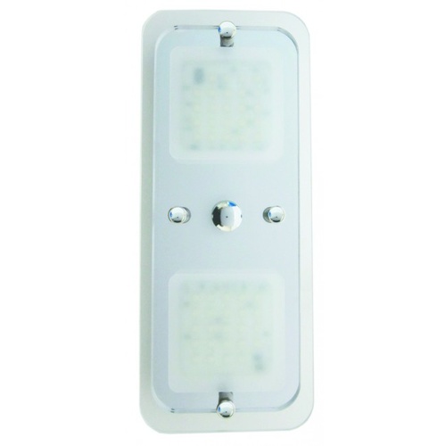 CAMEC LED SQ CRYSTAL 2 SECTION 48 WHITE/4 BLUE LED P/BUTTON